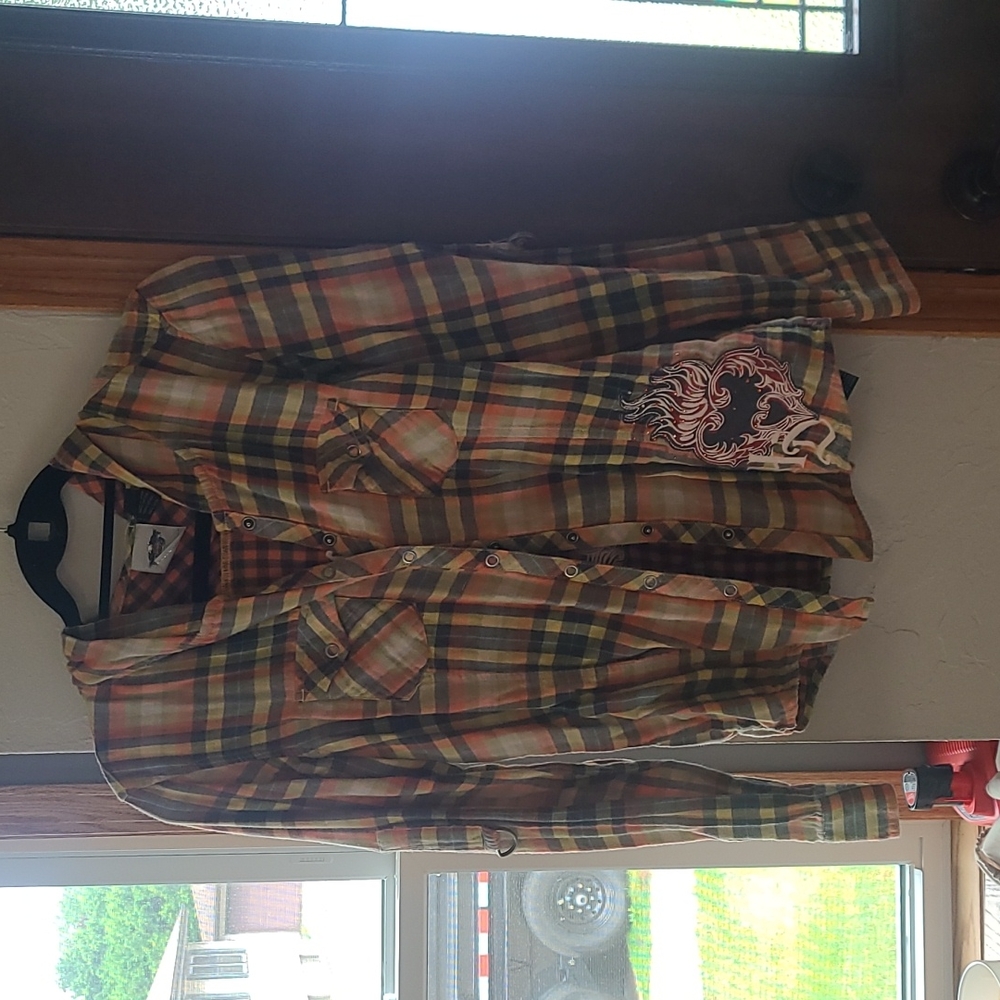 Harley Davidson button up with hood